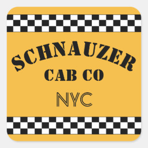 Customisable Chequered Cab Square Sticker