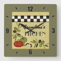 Customisable chequered kitchen wall clock