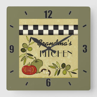 Customisable chequered kitchen wall clock