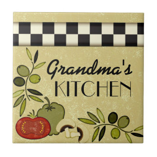 Customisable chequered kitchen wall plaque tile