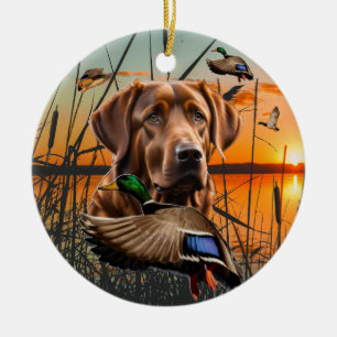 Customisable Chesapeake Bay Retriever Ceramic Tree Decoration