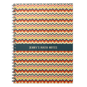 Customisable Chevron Pattern with Retro Colour Pal Notebook