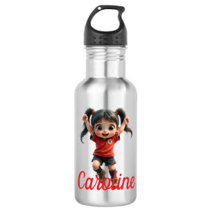 Customisable Chibi Style Girl Soccer Player 532 Ml Water Bottle