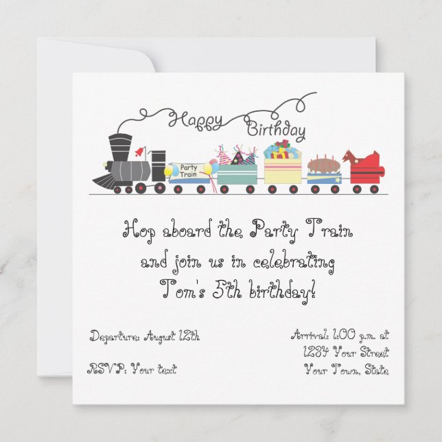 Customisable Child's Birthday Party Invitation (Front)