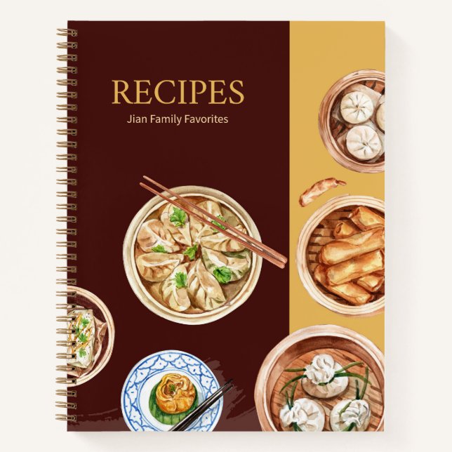 Customisable Chinese Cuisine Theme Recipe Journal (Front)