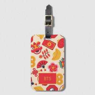 Customisable Chinese New Year Icons Beige Luggage Tag