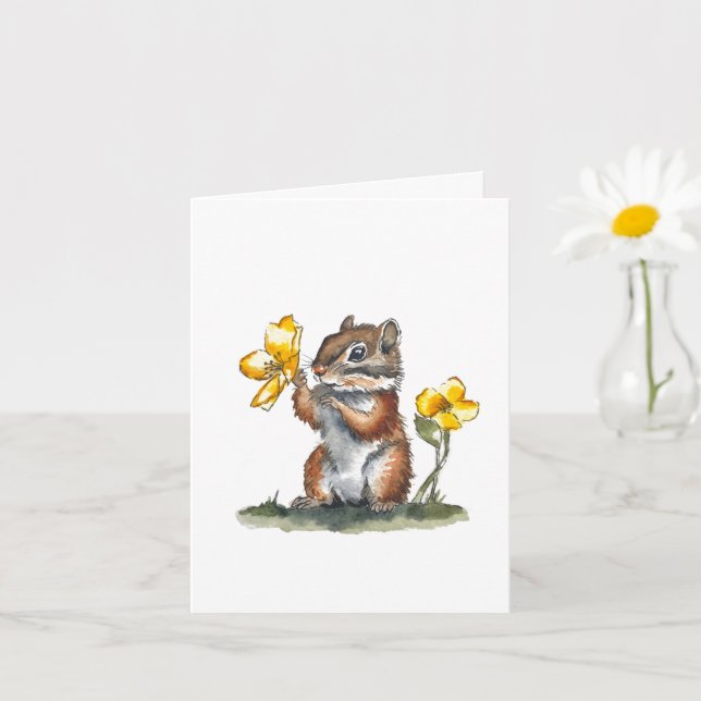 Customisable Chipmunk Card (Small Plant)