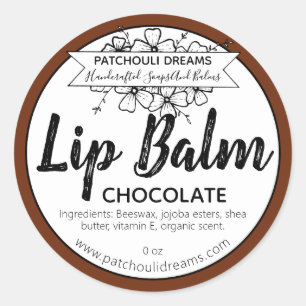 Customisable Chocolate Lip Balm Label Handmade