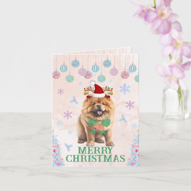 Customisable Chow-Chow Christmas Greeting Card (Orchid)