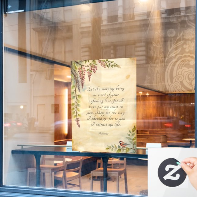 Customisable Christian Bible Verse Art Window Cling (Cafe Window)