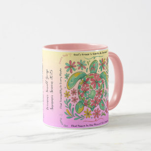 Customisable Christian Design, Sea Turtle, Pink Mug