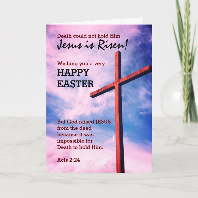 Customisable Christian JESUS IS RISEN Happy Easter Holiday Card (Front)