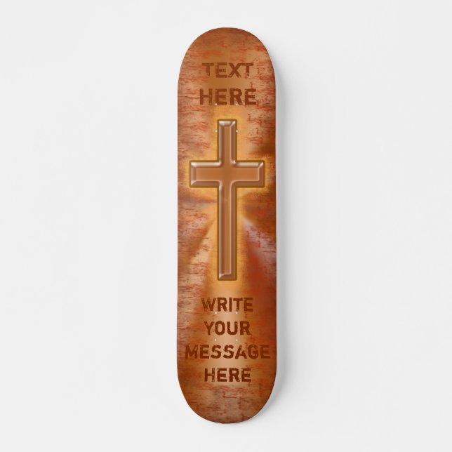 Customisable Christian Skateboards w/ Copper Cross (Front)