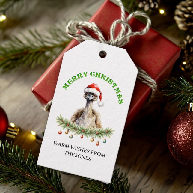 Customisable Christmas Aussie Emu Gift Tags (Creator Uploaded)