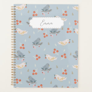 Customisable Christmas Birds Seamless Pattern Planner