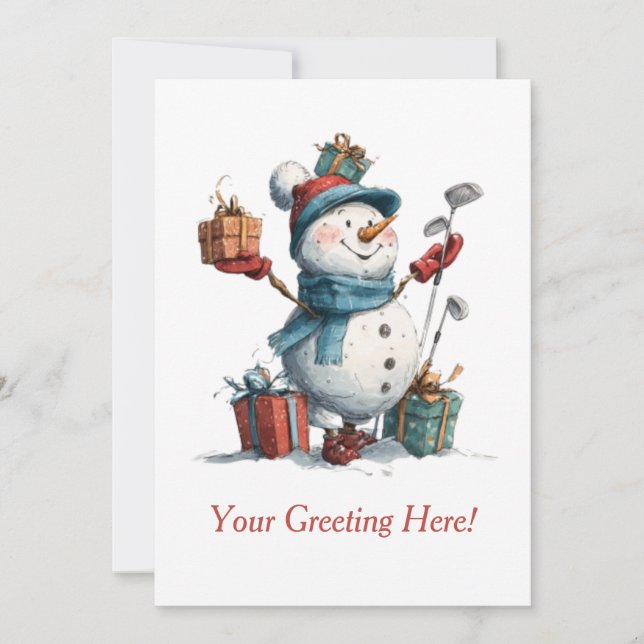Customisable Christmas Card for Golfers (Front)