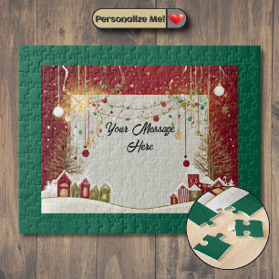 Customisable Christmas Card Jigsaw Puzzle