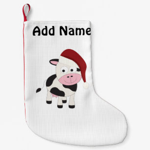 Customisable Christmas Cow Small Christmas Stocking