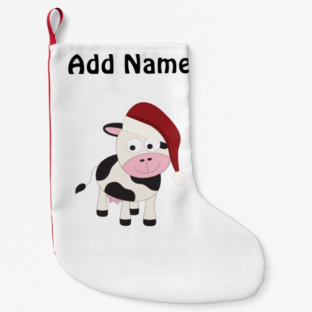 Customisable Christmas Cow Small Christmas Stocking (Front)