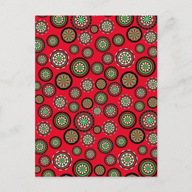 Customisable Christmas Dartboards Holiday Postcard (Front)
