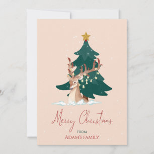 Customisable Christmas deer Holiday Card