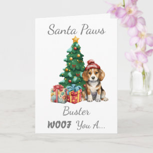 Customisable Christmas Dog Beagle Card