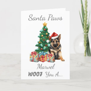 Customisable Christmas Dog German Shepherd Holiday Card