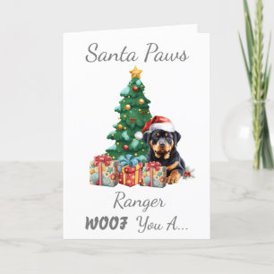 Customisable Christmas Dog Rottweiler Holiday Card