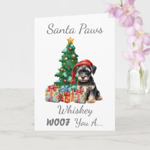 Customisable Christmas Dog Schnauzer Card