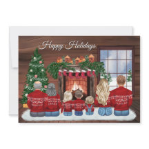 Customisable Christmas Family Portrait Invitation