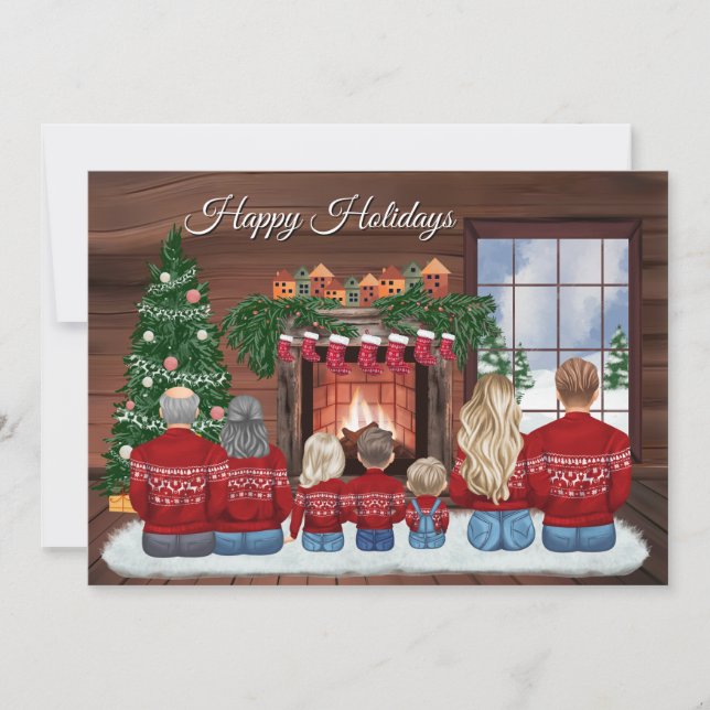 Customisable Christmas Family Portrait Invitation (Front)