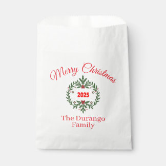 Customisable Christmas Festive Floral Wreath Favour Bags