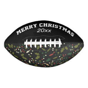 Customisable Christmas Holly Pattern Football American Football