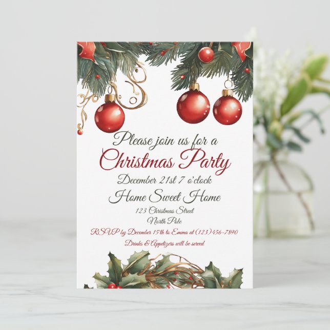 Customisable Christmas invite (Standing Front)