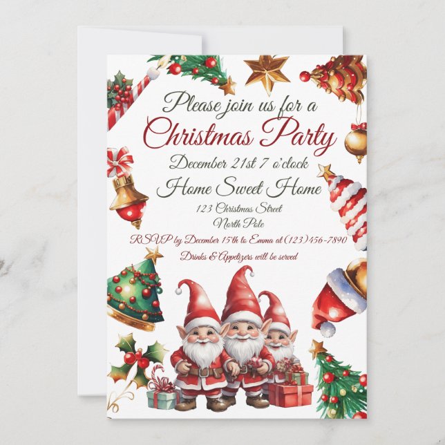 Customisable Christmas invite (Front)