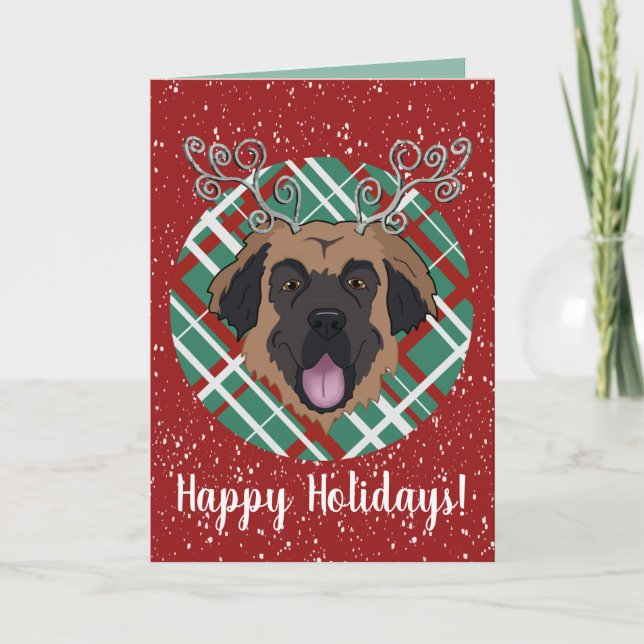 Customisable Christmas Leonberger  Card (Front)