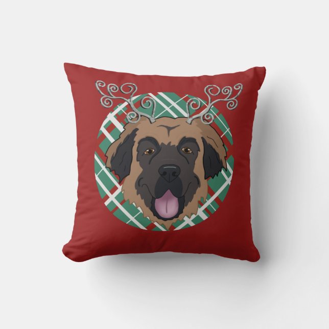 Customisable Christmas Leonberger  Cushion (Front)