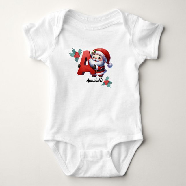 Customisable Christmas Name Initial Bodysuit (Front)