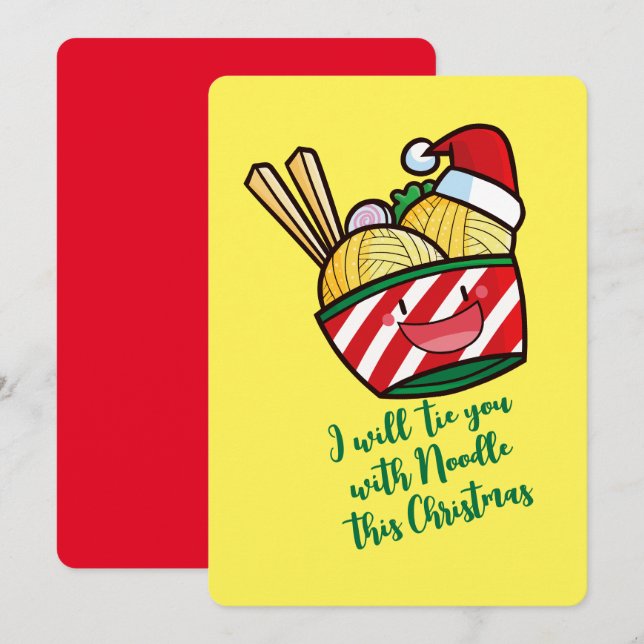 Customisable christmas noodle cartoon invitation (Front/Back)