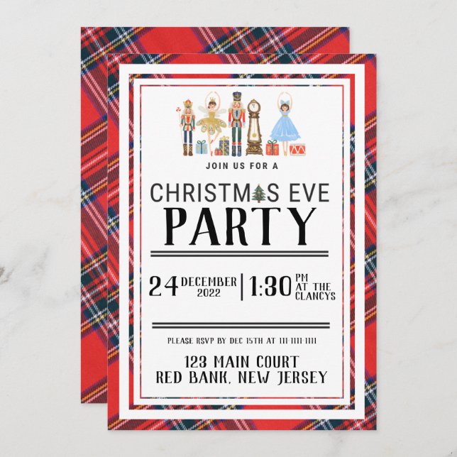 Customisable Christmas Nutcracker Invitations  (Front/Back)