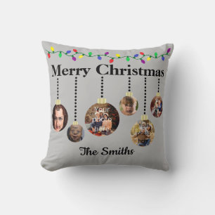 Customisable Christmas Ornament Throw Pillow