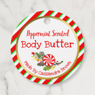 Customisable Christmas Peppermint Body Butter DIY Favour Tags