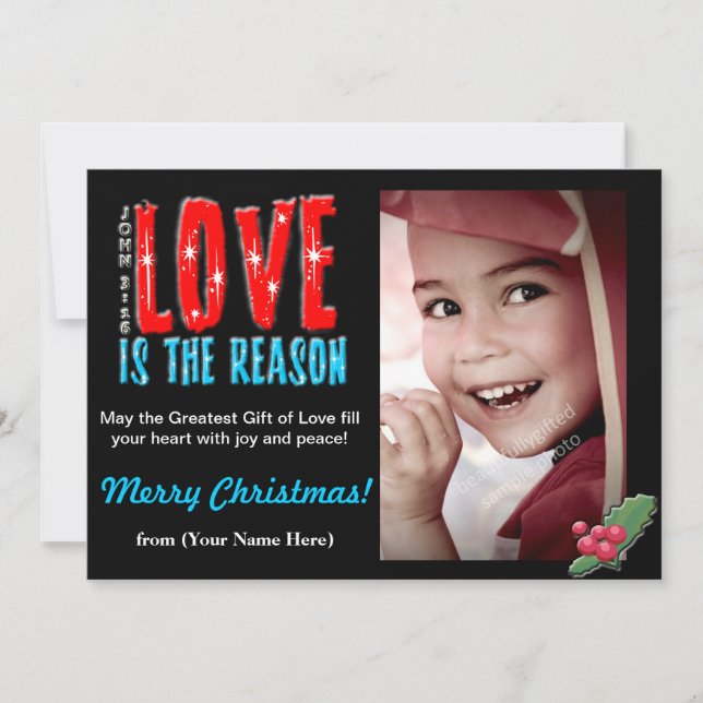Customisable Christmas Photo Greeting Card 5x7 (Front)