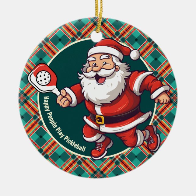 Customisable 🎅Christmas pickleball   Ceramic Tree Decoration (Front)