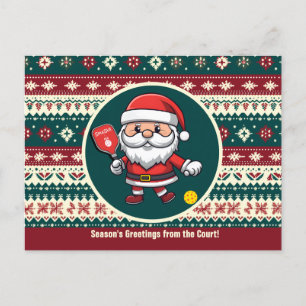 Customisable 🎅Christmas pickleball   Holiday Postcard