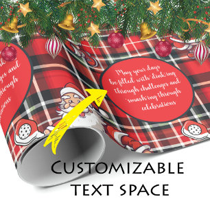 Customisable 🎅Christmas pickleball   Wrapping Paper