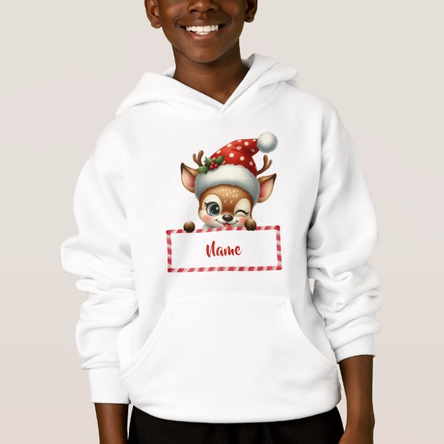 Customisable Christmas Reindeer & Candy Cane (Front)