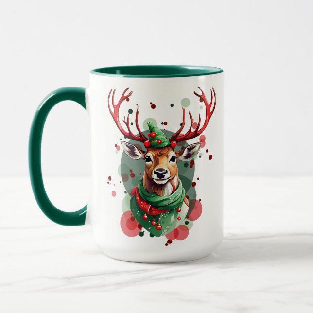 Customisable Christmas Reindeer Mug (Left)