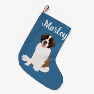 Customisable Christmas Saint Bernard Small Christmas Stocking