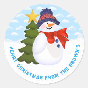 Customisable  Christmas Snowman Stickers